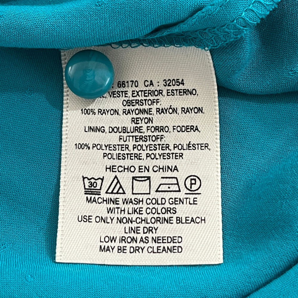 Maeve Anthropologie Teal Swiss Dot Cap Sleeve Scalloped Hem Top Sz 0 Blouse Boho - Picture 7 of 9